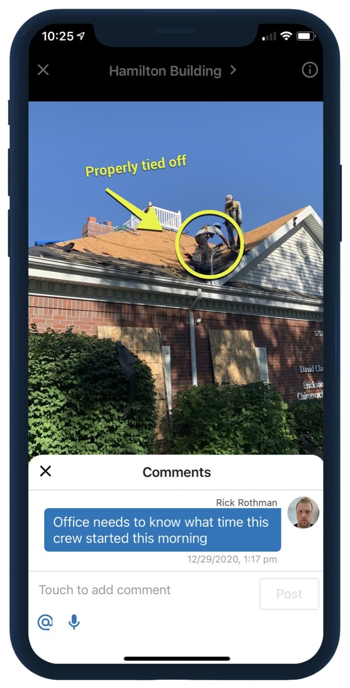 Field team aligned on the same CompanyCam project photos